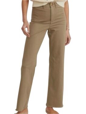 MARINE LAYER | Bridget Full Length Wide Leg Olive Green Trouser
